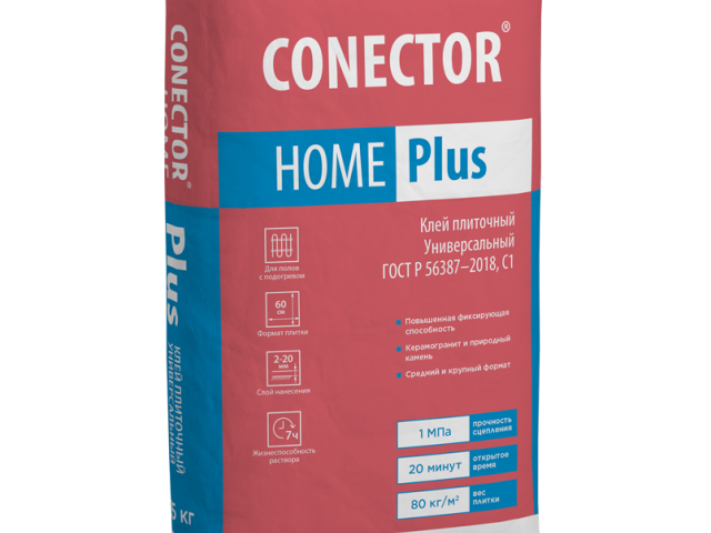 Клей плиточный Dauer Conector Home Plus универсальный 40 кг для внутренних помещений, 