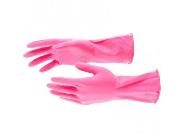 Перчатки хозяйственные латексные ELFE 67882 розовые размер M, 