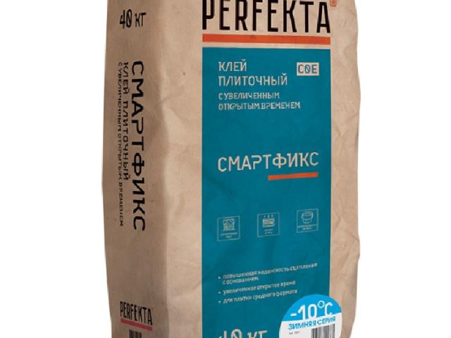 Клей плиточный Perfekta Смартфикс Зимняя серия C0 E 40 кг для внутренних работ, 