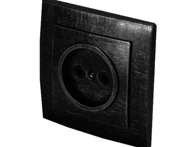 Розетка штепсельная скрытая 1 пост серебристая для монтажа в стену СВЕТ Пилот, 