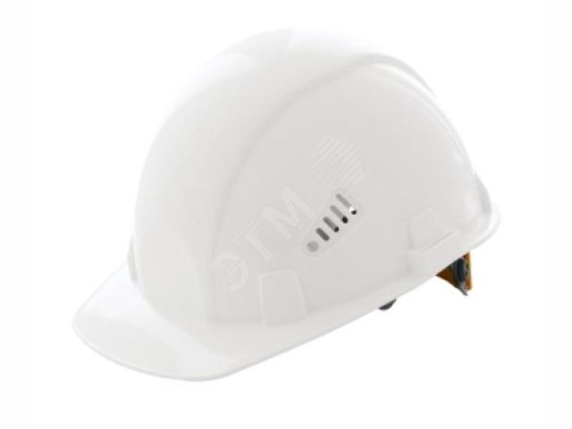 Каска защитная FavoriT СОМЗ-55 RAPID белая с регулировкой и пазами для защиты, 