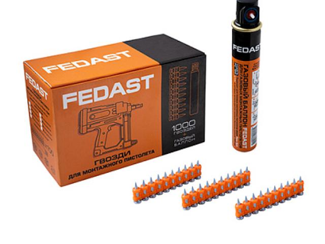 Гвозди по бетону 3х19мм FEDAST fd3019mgbpfc 1000 шт в газовом баллоне, 