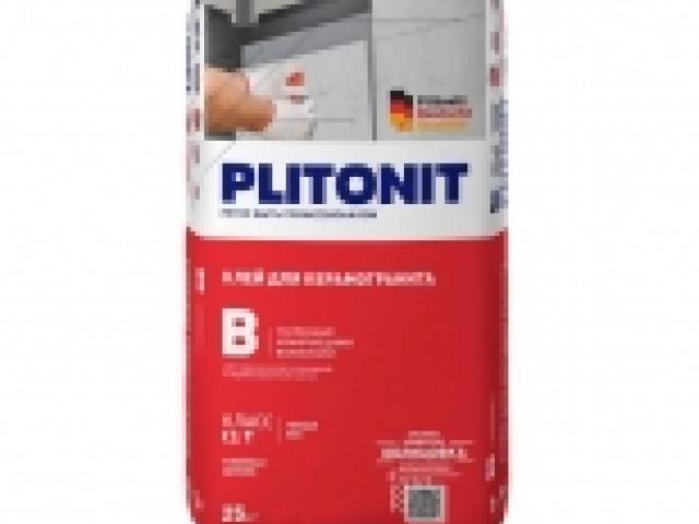 Клей плиточный PLITONIT В усиленный 25кг — универсальный влагостойкий клей, 