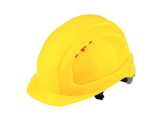 Каска TOPFORT УНИВЕРСАЛ 304 с храповиком желтая, 