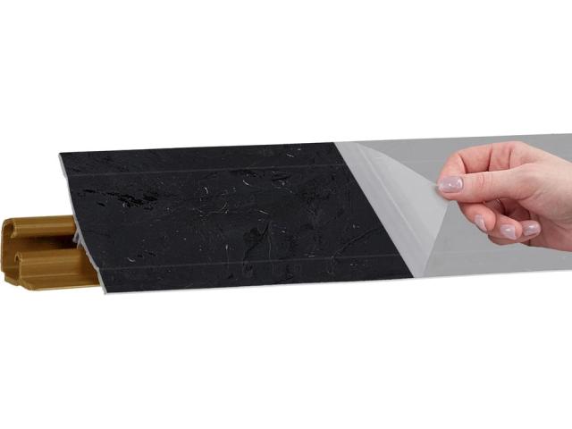 Плинтус KORNER LB 231(89) Мрамор Лацио черный 3 м для интерьерного дизайна, 