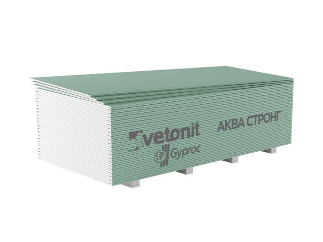 Гипсокартон Vetonit Gyproc Аква Стронг влагостойкий 2500x1200x15 мм, 