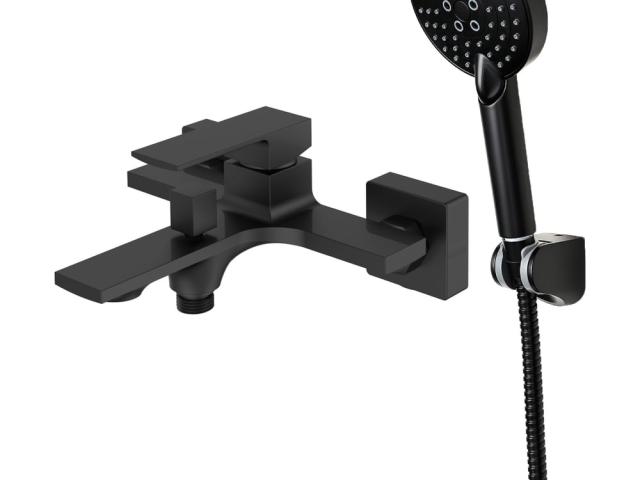 Смеситель для ванны с душевым набором ORANGE черный M04-300b, 