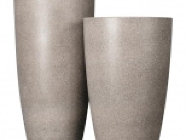 Кашпо из бетона Песок 38л d36см h55см коричневое, 