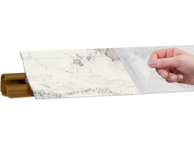 Плинтус KORNER LB 231(86) Гранит белый 3 метра ПВХ, 