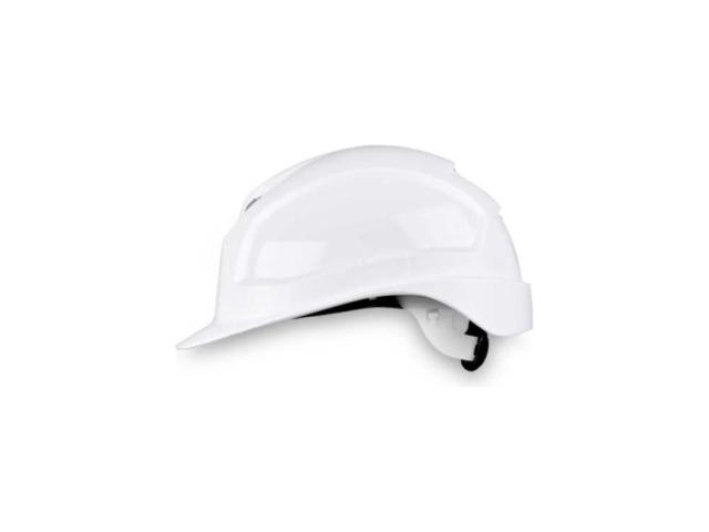 Каска Uvex Феос B-S-WR белая с храповым механизмом и козырьком, 