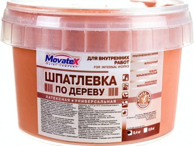 Шпаклевка по дереву Movatex Т16171 для внутренних работ 0.4 кг тик, 