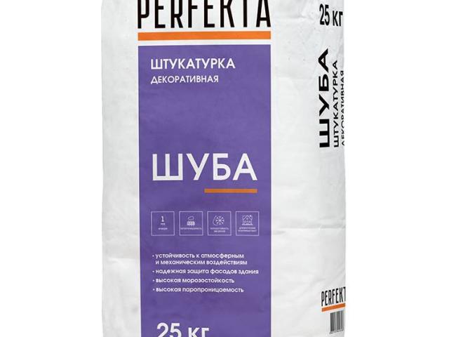 Штукатурка декоративная Perfekta Шуба 1 мм 25 кг для фасадов и стен, 