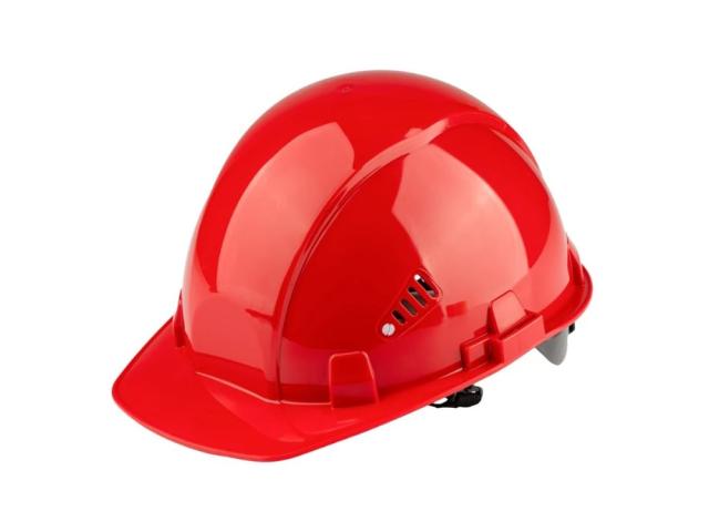 Каска строительная TOPFORT СТАНДАРТ 203 с храповым механизмом, красная, 