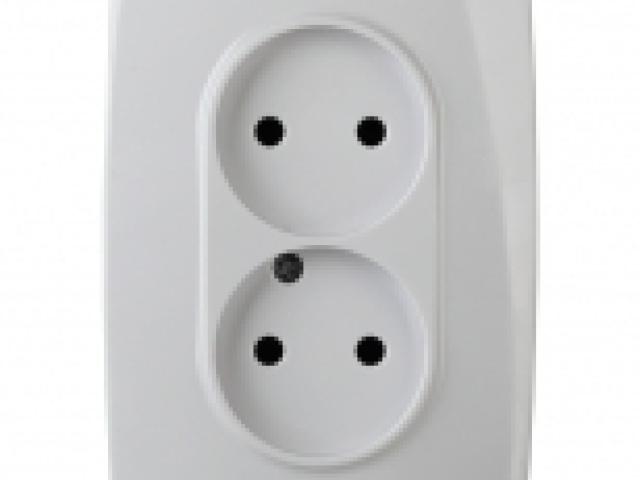 Розетка 2 поста ЭРА серия 12 без заземления белый IP20 скрытая установка, 