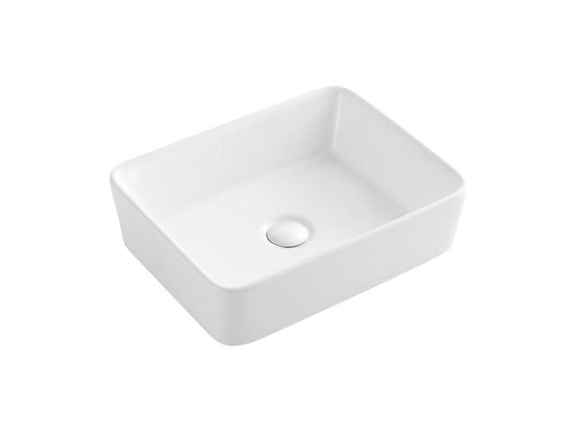 Раковина Azario накладная AZ-2074 из керамики белая современный стиль, 