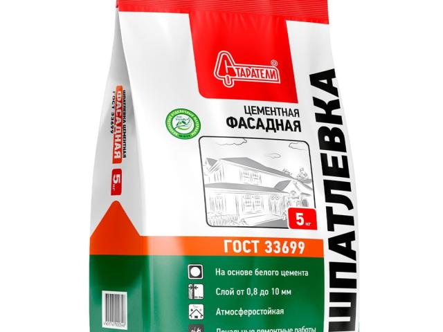 Цементная шпатлевка фасадная 5 кг Старатели для внутренней и внешней отделки, 