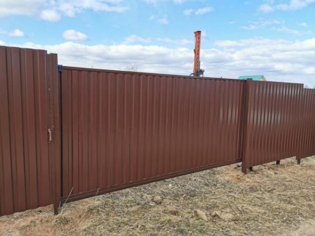 Автоматические откатные ворота на свайно-винтовом механизме, Ивантеевка