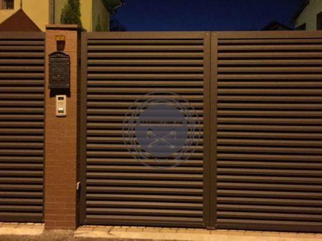 Распашные ворота жалюзи (профнастил). Забор жалюзи и Ранчо. Ворота жалюзи металлические, Киев