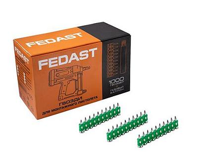 Гвозди по бетону 3х22 мм усиленные FEDAST FD3022EG 1000 шт монтажные