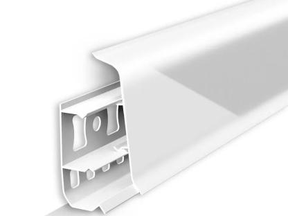 Плинтус напольный ПВХ Deconika 001-0 Белый глянцевый 2200х55х21 мм