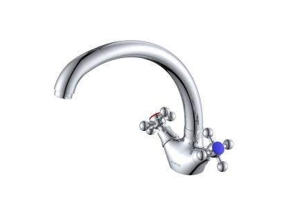 Смеситель для кухни ECONOCE серия 500 EC0501 хром двухрычажный с поворотным изливом