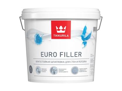 Шпаклевка влагостойкая TIKKURILA EURO FILLER 2,5 л для стен и потолков