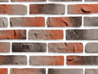 Кирпич декоративный KR Professional Клинкерный 39210 тычковый серо-оранжевый