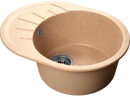 Мойка SANTREK AQUA ROUND SA-R580L с крылом 580х450 мм, песок