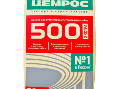 Цемент Цемрос ЦЕМ II/А-Ш 42,5Н М-500 Д20 серый 50 кг для наружных и внутренних работ