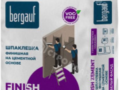 Шпаклевка цементная BERGAUF Finish Zement белая 5 кг для внутренних и наружных работ