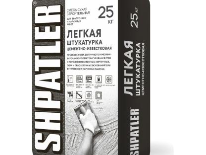 Цементно-известковая штукатурка ШПАТЛЕР 25 кг для внутренней и внешней отделки