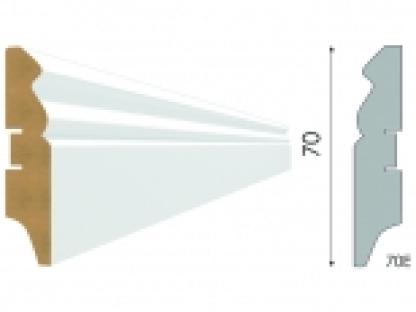 Плинтус МДФ STELLA 70E белый под покраску 2000х70х16мм