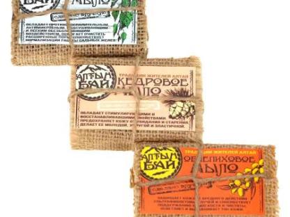 Набор мыло натуральное ручной работы ДЕГТЯРНОЕ, КЕДРОВОЕ, ОБЛЕПИХОВОЕ, 3*80 гр., Ижевск