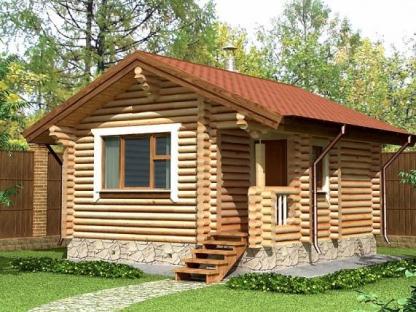 Баня из оцилиндрованного бревна "Береза", Москва