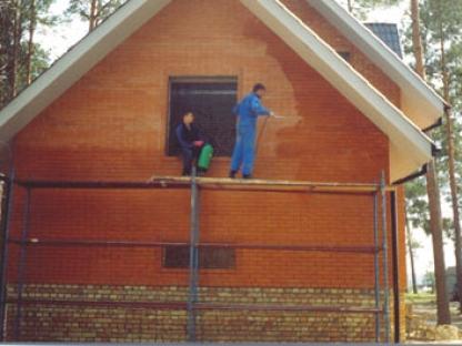 Чистка фасада зданий. Очистка стен от высолов, Новосибирск